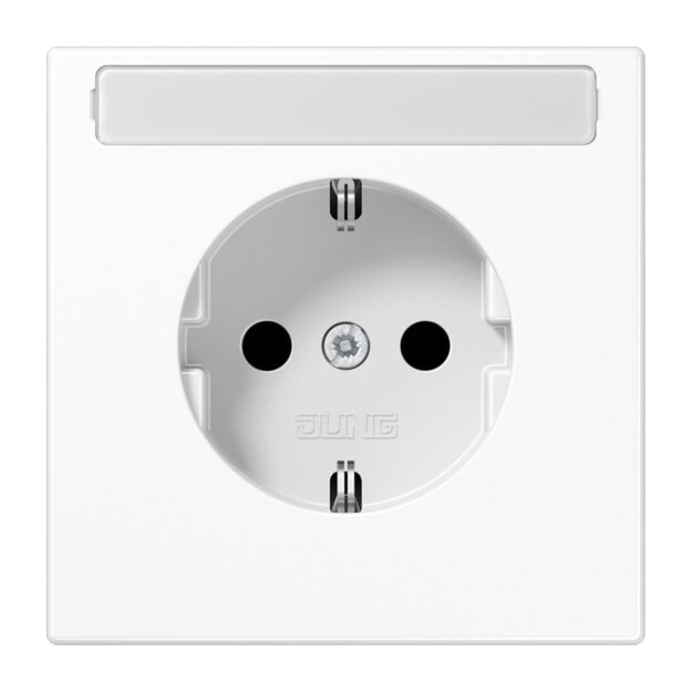 Jung LS1520BFKINAWW SCHUKO Steckdose mit Schriftfeld 9x58mm (Thermoplast bruchsicher) Alpinweiß Serie LS