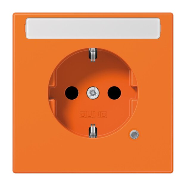 Jung LS1520BFNAKOO SCHUKO Steckdose mit Schriftfeld 9x58mm (Thermoplast bruchsicher) Orange Serie LS