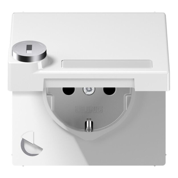 Jung LS1520NAKLSLWW SCHUKO Steckdose m.KlappdeckelSchloss Alpinweiß Serie LS