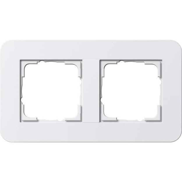 Gira 0212410 Abdeckrahmen 2-fach Gira E3 Reinweiß/Reinweiß