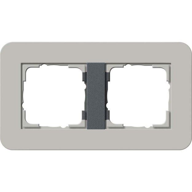 Gira 0212422 Abdeckrahmen 2-fach Gira E3 Grau/Anthrazit