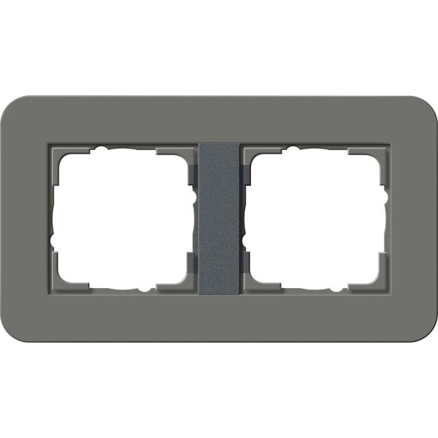 Gira 0212423 Abdeckrahmen 2-fach Gira E3 Dklgrau/Anthrazit