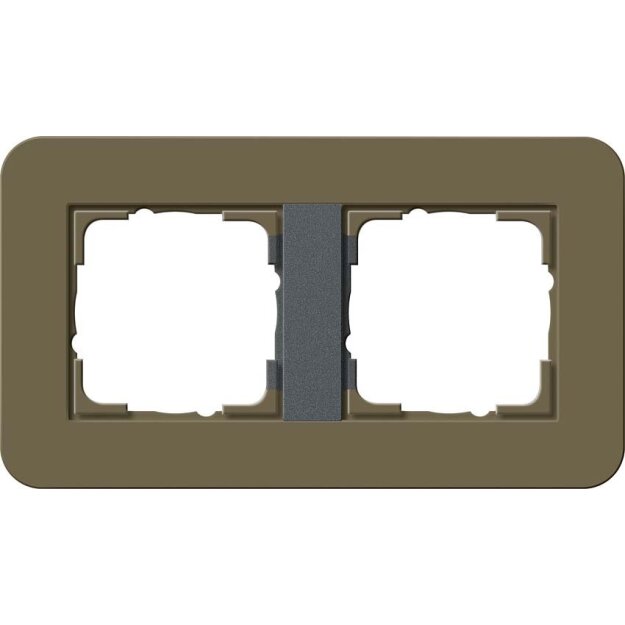 Gira 0212426 Abdeckrahmen 2-fach Gira E3 Umbra/Anthrazit