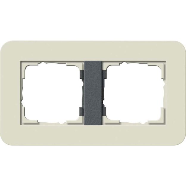 Gira 0212427 Abdeckrahmen 2-fach Gira E3 Sand/Anthrazit