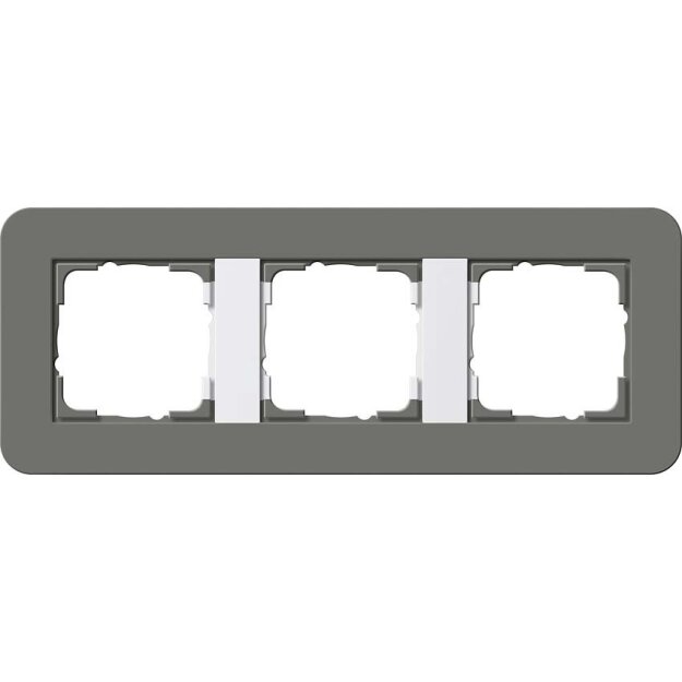 Gira 0213413 Abdeckrahmen 3-fach Gira E3 Dklgrau/Reinweiß