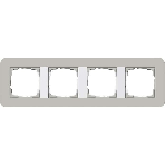 Gira 0214412 Abdeckrahmen 4-fach Gira E3 Grau/Reinweiß