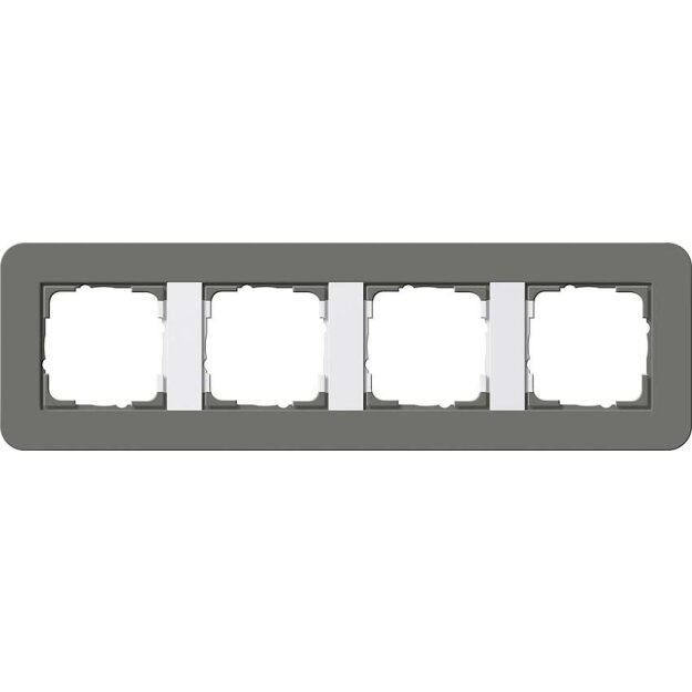 Gira 0214413 Abdeckrahmen 4-fach Gira E3 Dklgrau/Reinweiß