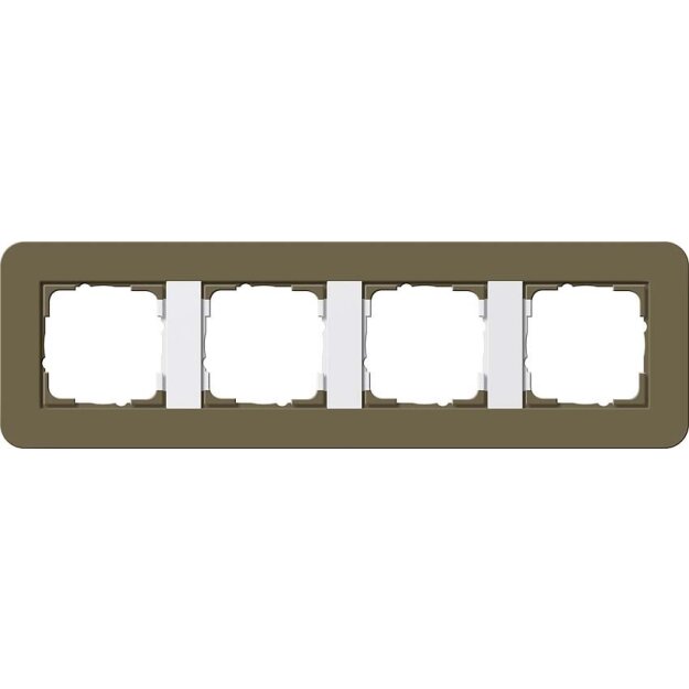 Gira 0214416 Abdeckrahmen 4-fach Gira E3 Umbra/Reinweiß