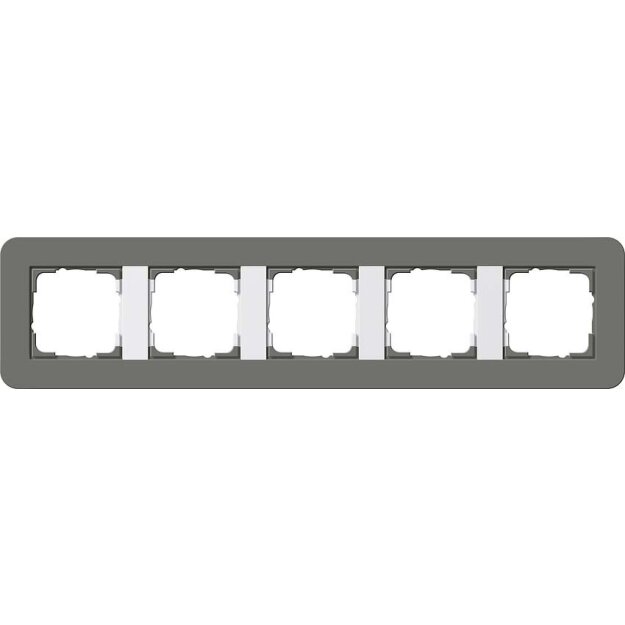 Gira 0215413 Abdeckrahmen 5-fach Gira E3 Dklgrau/Reinweiß