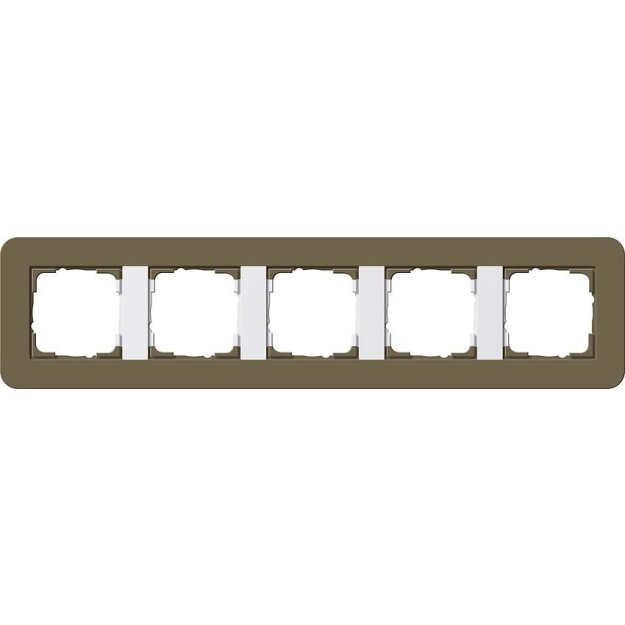 Gira 0215416 Abdeckrahmen 5-fach Gira E3 Umbra/Reinweiß