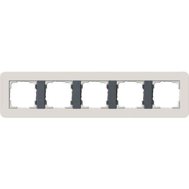 Gira 0215421 Abdeckrahmen 5-fach Gira E3 Hellgrau/Anthrazit