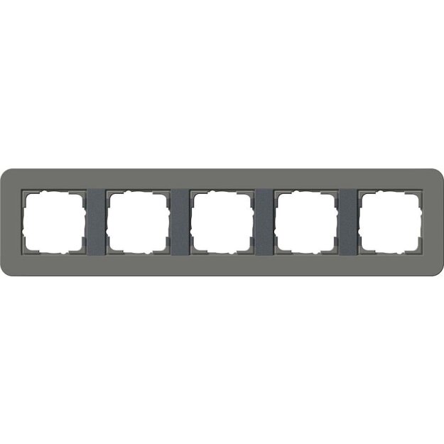 Gira 0215423 Abdeckrahmen 5-fach Gira E3 Dklgrau/Anthrazit