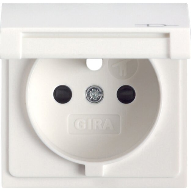 Gira 096527 Abdeckung Steckdose Erdstift Klappdeckel + Shutter System 55 Reinweiß matt