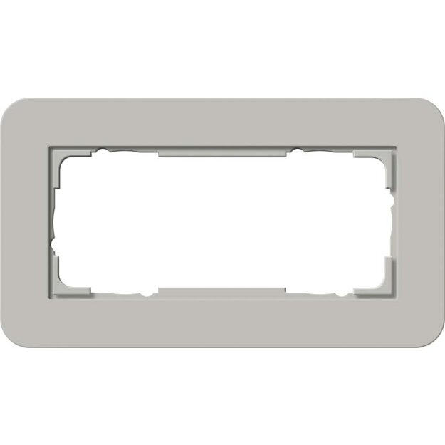 Gira 1002422 Abdeckrahmen 2-fach ohne Mittelsteg Gira E3 Grau/Anthrazit