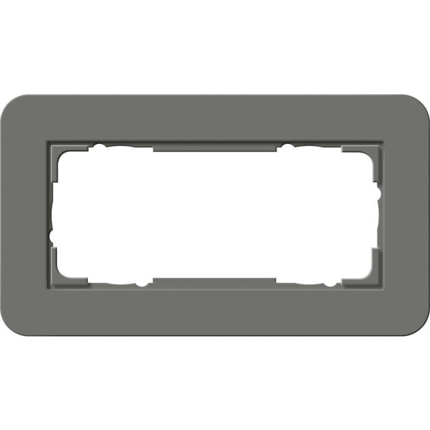 Gira 1002423 Abdeckrahmen 2-fach ohne Mittelsteg Gira E3 Dklgrau/Anthrazit