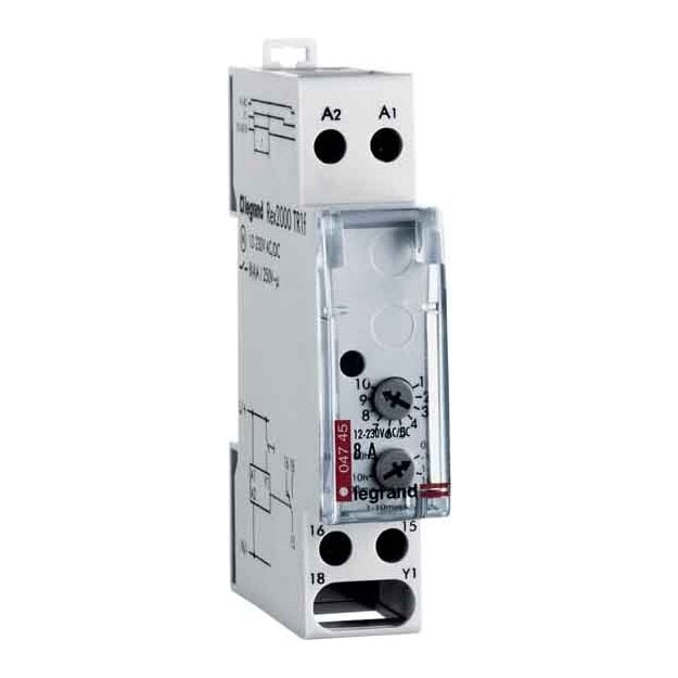 Legrand 004745 Zeitrelais einschaltwischendes Relais (analog) Anschlussspannung12… 230 VAC/DC 1TE
