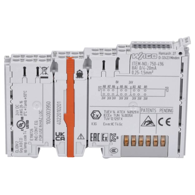 WAGO Kontakttechnik Analogeingangsklemme 750-496