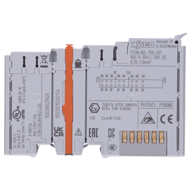 WAGO Kontakttechnik Analogeingangsklemme 750-497