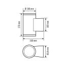 ESYLUX EL10830044 LED Up/Down-Leuchte mit Lotuseffekt ALVA UDL TR 28° 900 830 AN Grau