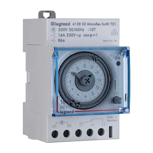 Legrand 412828 MicroRex W31 Su/Wi Plug&Play Wochenschaltuhr automatische Zeiteinstellung bei Inbetriebnahme