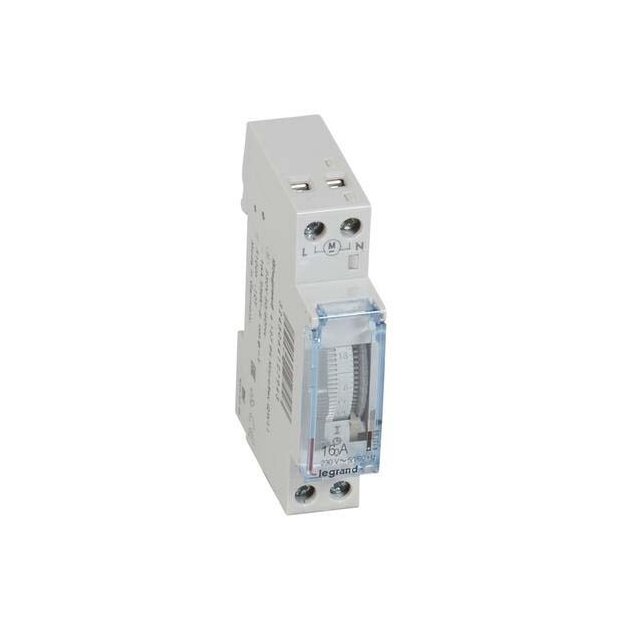 Legrand 412794 MicroRex QW11 analoge Wochenzeitschaltuhr mit Gangreserve 230V50/60Hz 1Kanal 1TE