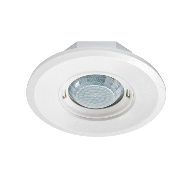 ESYLUX EP10427930 Decken-Präsenzmelder 360° Unterputz flache Bauweise Reichweite ca Ø 8 m fernbedienbar rund PD-FLAT 360i/8 ROUND WHITE Weiß