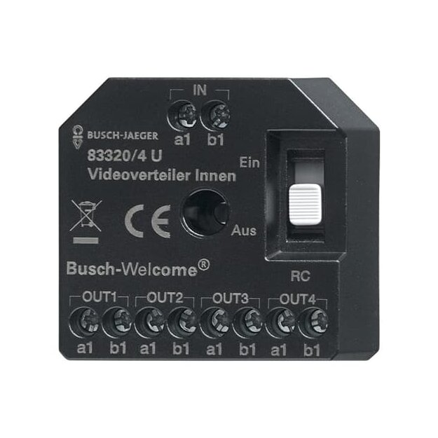 Busch-Jaeger 83320/4 U Aktiv Videoverteiler Innen UP zur Montage in einer Unterputzdose 2CKA008300A0508
