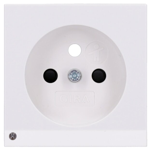 Gira 094703 Abdeckung Steckdose Erdstift LED-Leuchte + Shutter System 55 Reinweiß