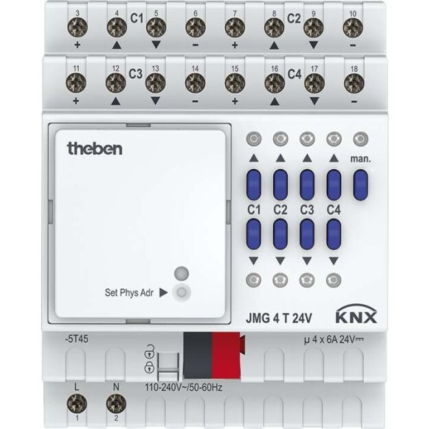 Theben 4930260 Jalousieaktorundgerät JMG 4 T 24V KNX
