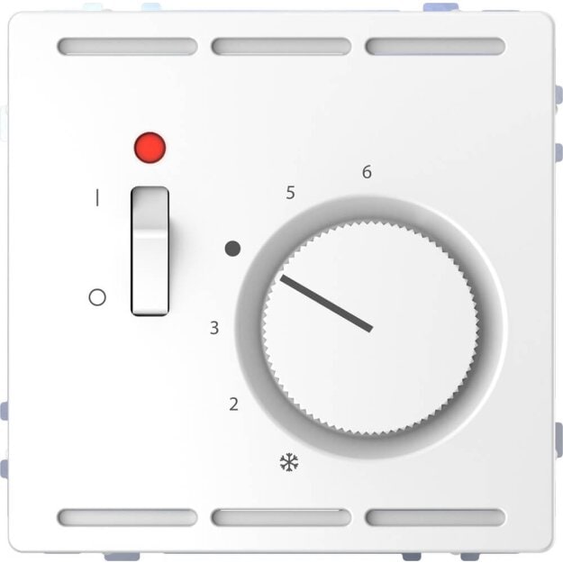 Merten MEG5760-6035 Raumtemperaturregler 230V mit Schalter und Zentralplatte Lotosweiß System Design