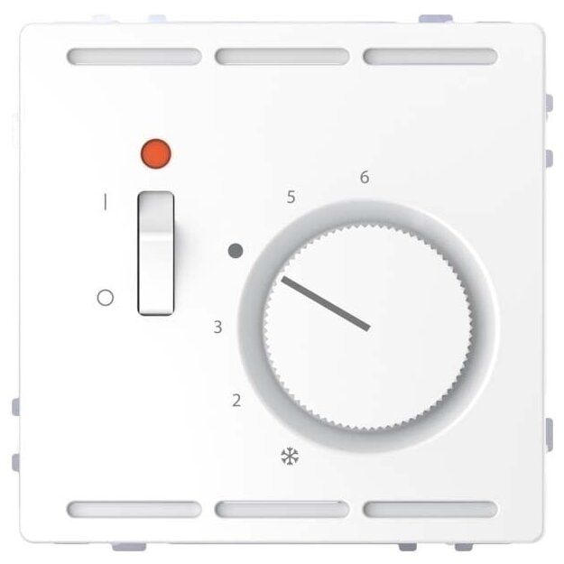 Merten MEG5761-6035 Raumtemperaturregler 24 V mit Schalter und Zentralplatte Lotosweiß System Design