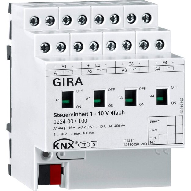 Gira 222400 Steuereinheit 1 - 10 V 4-fach Hand KNX