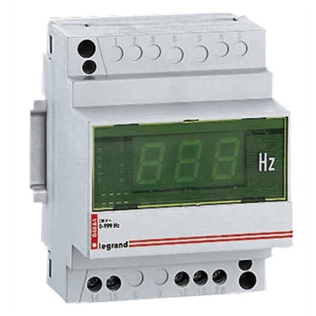 Legrand 004664 Frequenzmesser 3-stellige Digitalanzeige Grün Anzeige 40 80 Hz 4TE
