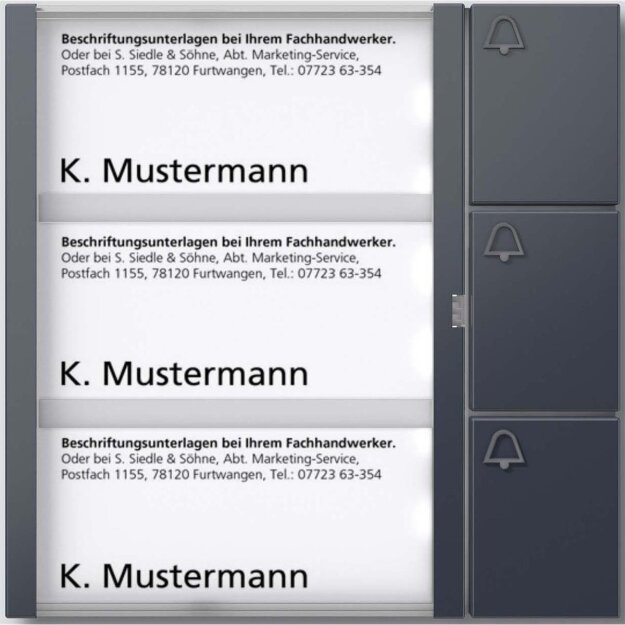 Siedle TM 612-3 AG Tasten-Modul 210004999 Anthrazitgrau