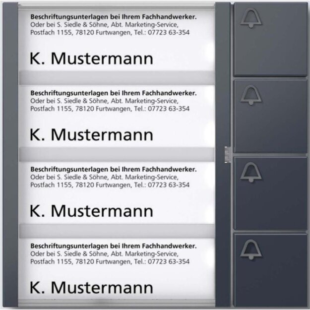 Siedle TM 612-4 AG Tasten-Modul 210005000 Anthrazitgrau