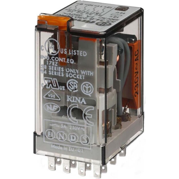 Finder Relais + LED 230VAC 4W 7A 55.34.8.230.0050 (1er)
