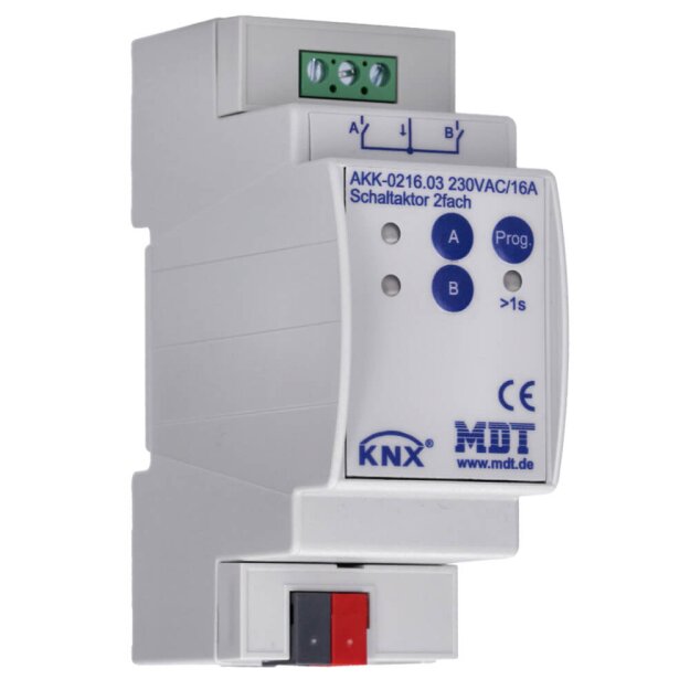 MDT AKK-0216.03 Schaltaktor 2-fach, 2TE REG, 16A, 230VAC