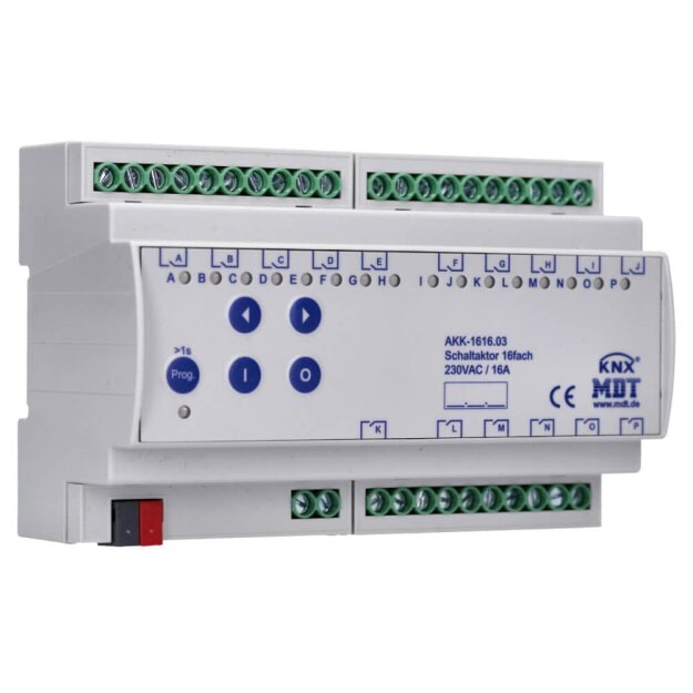 MDT AKK-1616.03 Schaltaktor 16-fach, 8TE REG, 16A, 230VAC