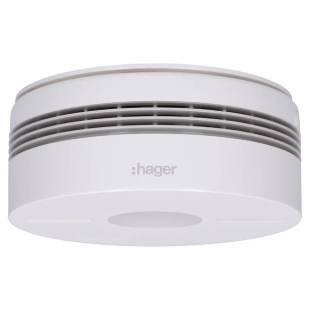 Hager TG551A Funk-Dualwarnmelder Komfort Q IR- Alarmstopp Weiß