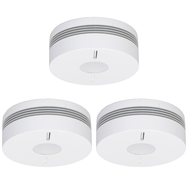 Hager TG553A Funk-Rauchwarnmelder Set Komfort Q 3x TG550A IR Alarmstopp Weiß