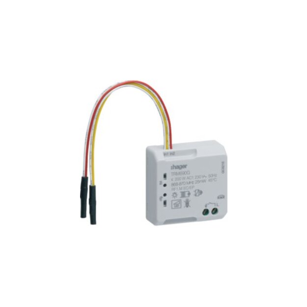 Hager TRM690G Funk UP Schaltaktor 1-fach Binäreingang 2-fach 230V 4A 2Draht