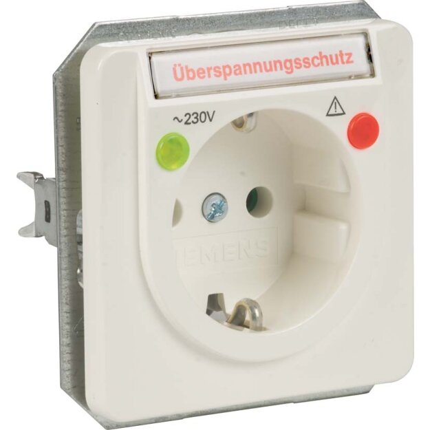 Dehn 924335 Schutzkontaktsteckdose mit Überspannungs -ableiter  DELTA profil titanweiß