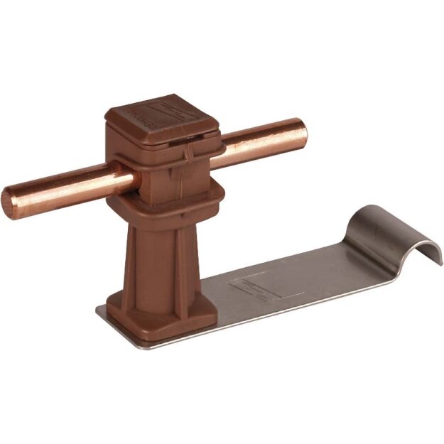 Dehn 204239 Dachleitungshalter DEHNsnap NIRO/K-braun H 36mm Rd 8mm mit Strebe für Ziegelfalze DLH DS 8 H36 L90 EH BR V2A