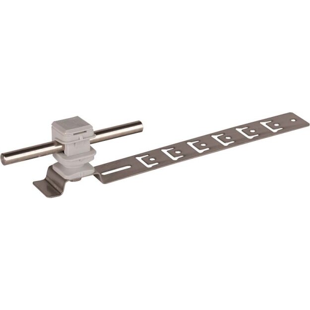 Dehn 204149 Dachleitungshalter UNIsnap NIRO/K-grau H 16mm Rd 8mm mit geprägter Strebe L 205mm DLH US 8 H16 L205 GR V2A