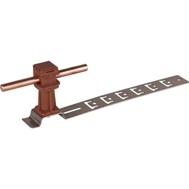 Dehn 204924 Dachleitungshalter UNIsnap NIRO/K-braun H 36mm Rd 8mm mit geprägter Strebe L 205mm DLH US 8 H36 L205 BR V2A