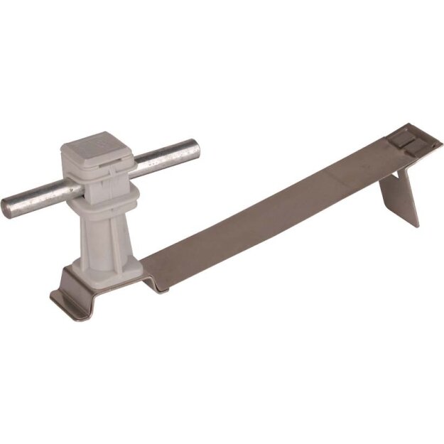 Dehn 204937 Dachleitungshalter FLEXIsnap NIRO/K-grau H 36mm Rd 8mm mit Strebe für Ziegelfalze DLH FS 8 H36 L170 GR V2A