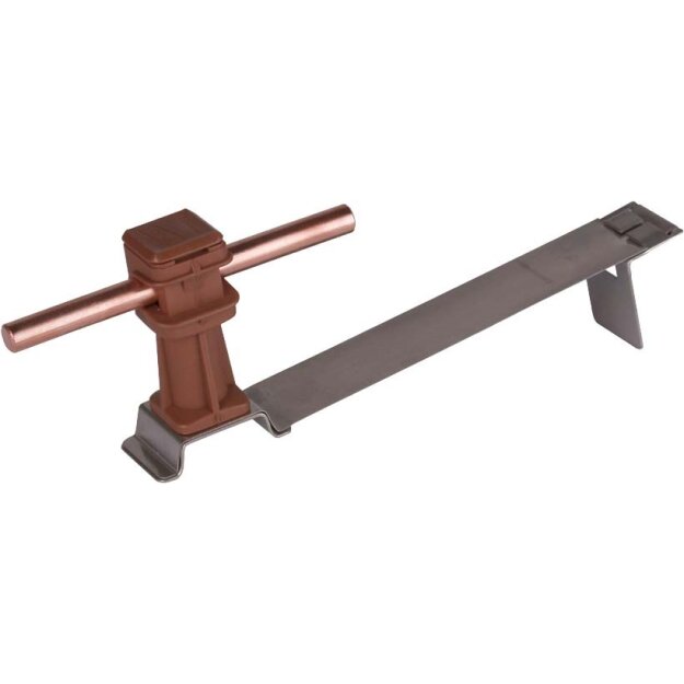 Dehn 204938 Dachleitungshalter FLEXIsnap NIRO/K-br. H 36mm Rd 8mm mit Strebe für Ziegelfalze DLH FS 8 H36 L170 BR V2A