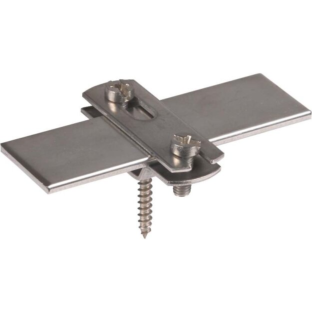Dehn 286139 Flachbandhalter für Fl 30mm NIRO mit Holzschraube 5x45mm FBH ZS 30 B6.5X16 HS5X50 V2A