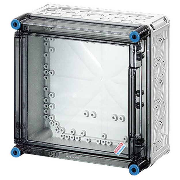 Hensel Mi0220 Mi-Leergehäuse, Einbaumaße 275x275x115 mm, transp. Scharnierdeckel