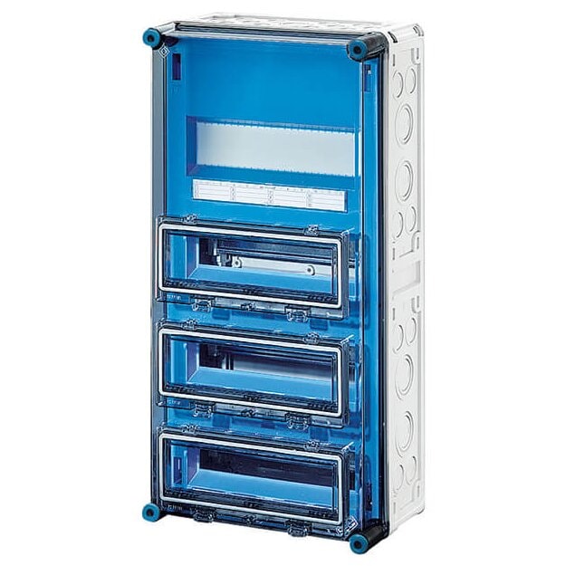 Hensel Mi1443 Mi-Automatengehäuse, 36 Teilungseinheiten, mit 3 Klappdeckeln